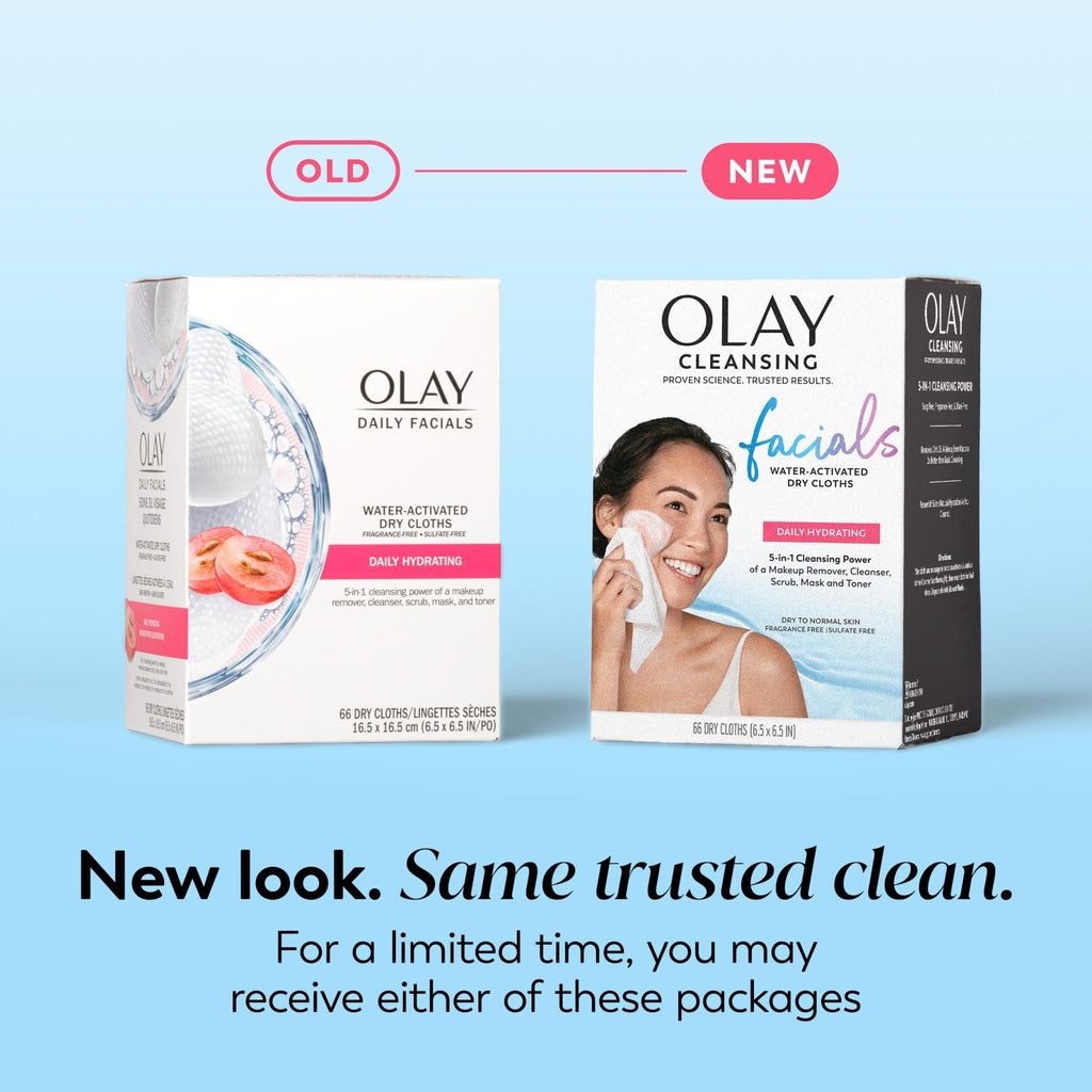 Olay Makeup Remover Wipes, Daily Facials Hydrating Face Cleanser for Normal to Dry Skin - FENGGESTORE20