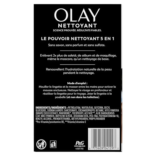Olay Makeup Remover Wipes, Daily Facials Hydrating Face Cleanser for Normal to Dry Skin - FENGGESTORE20