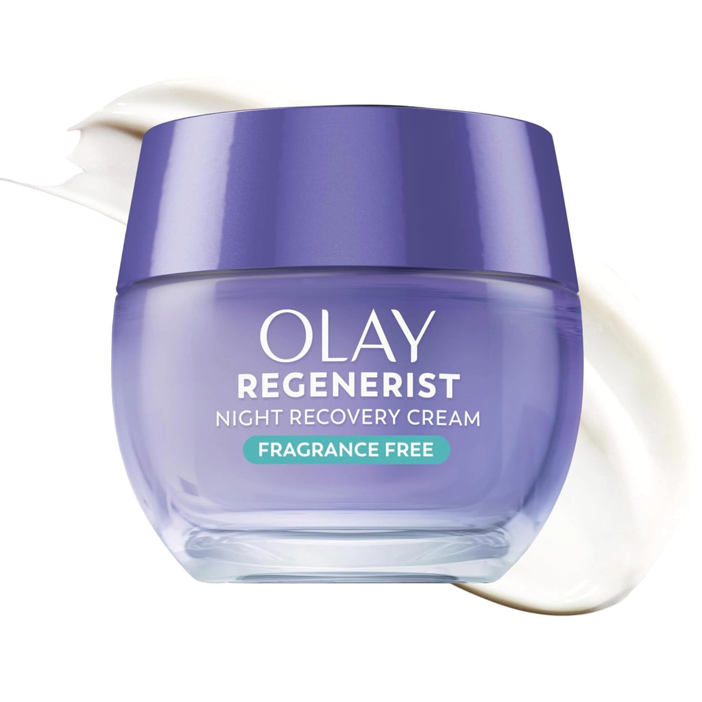 Olay Night Cream for Face, Anti-Aging Face Moisturizer for Women - Fragrance-Free Skin Care, Anti-Wrinkle, Exfoliate, Smooths Texture - FENGGESTORE20