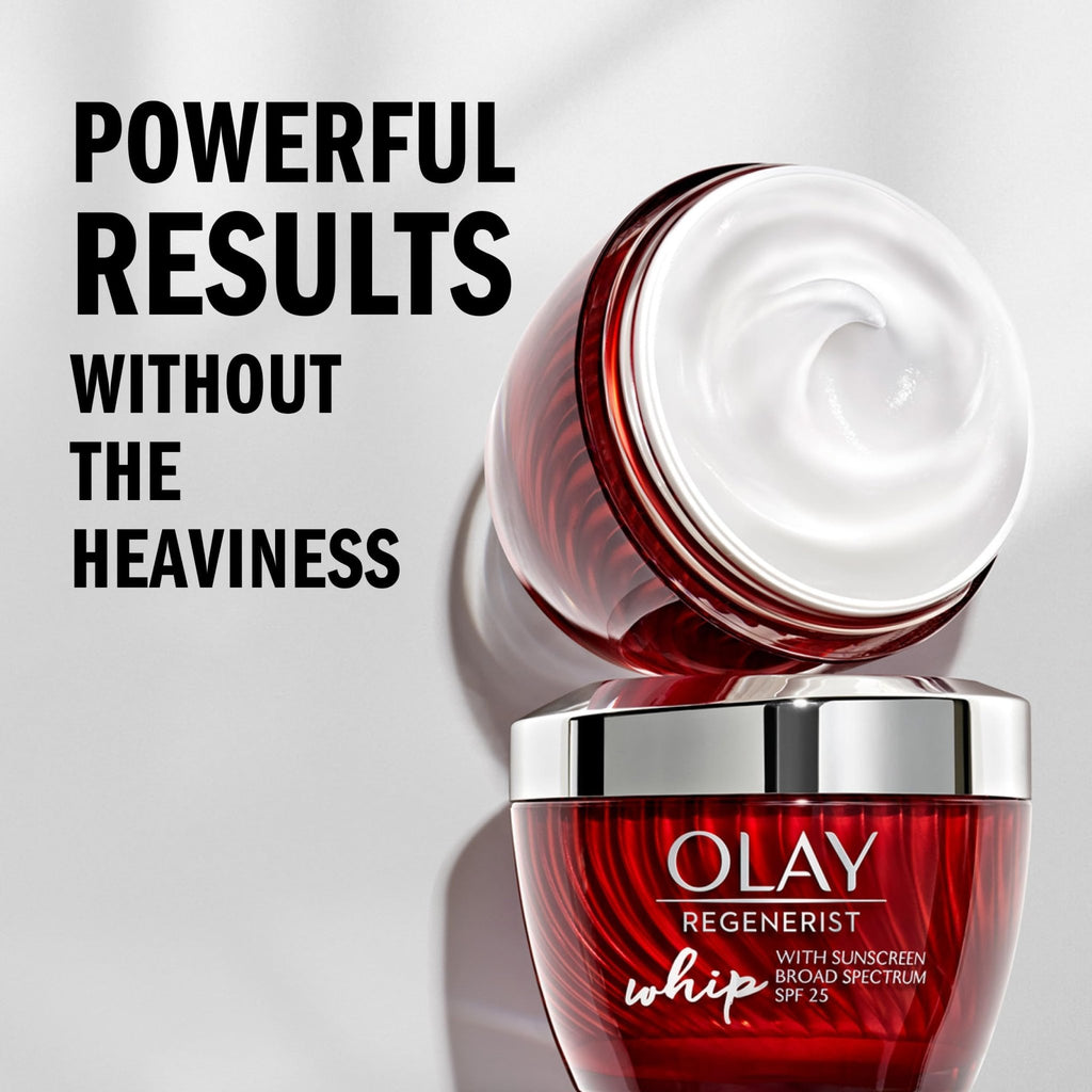 Olay Regenerist Whip Face Moisturizer Cream with Sunscreen SPF 25, 1.7 oz - FENGGESTORE20
