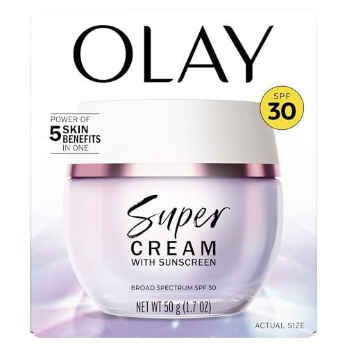 Olay Super Cream with Sunscreen SPF 30, Lightweight Face Moisturizer with Sun Protection - FENGGESTORE20