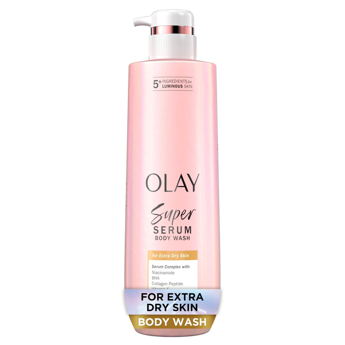 Olay Super Serum Body Wash for Extra Dry Skin, 24hr Long Lasting Hydration, 5+ Ingredient - FENGGESTORE20