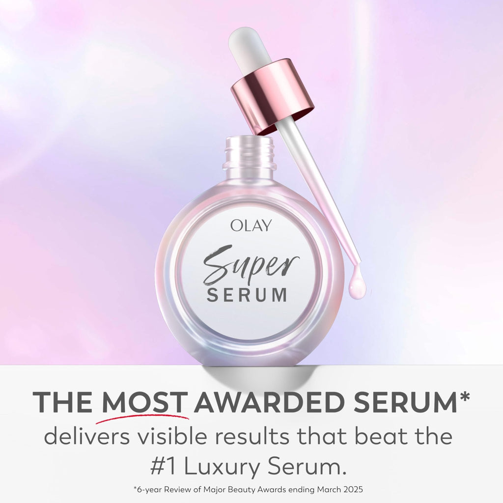 Olay Super Serum - Glow Serum for Face - Activated Niacinamide, Vitamin C & E, Collagen Peptide, AHA - 5-in-1 Benefits - Brightens, Hydrates, Smooths, - FENGGESTORE20