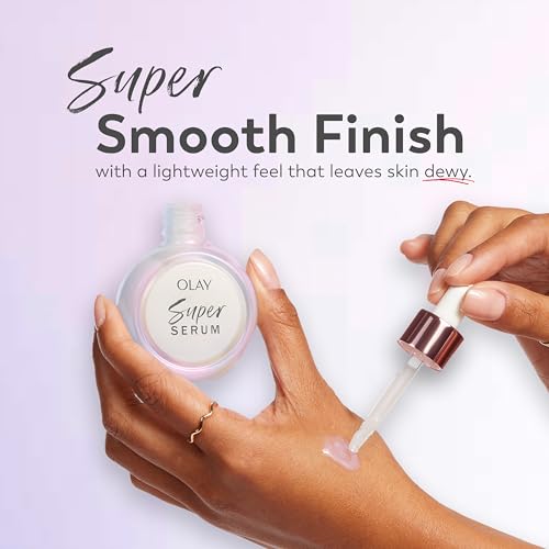 Olay Super Serum - Glow Serum for Face - Activated Niacinamide, Vitamin C & E, Collagen Peptide, AHA - 5-in-1 Benefits - Brightens, Hydrates, Smooths, Firms, Evens Tone, Proactive Anti-Aging, 1.7 Oz - FENGGESTORE20