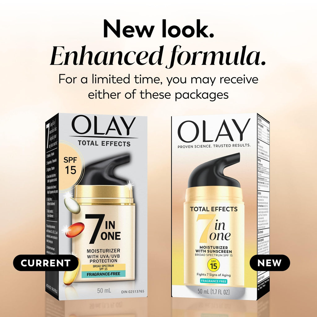 OLAY Total Effects 7-in-1 Anti-Aging Face Moisturizer with SPF 15, Fragrance-Free 1.7 oz - FENGGESTORE20