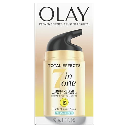 OLAY Total Effects 7-in-1 Anti-Aging Face Moisturizer with SPF 15, Fragrance-Free 1.7 oz - FENGGESTORE20