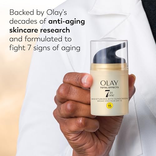 OLAY Total Effects 7-in-1 Anti-Aging Face Moisturizer with SPF 15, Fragrance-Free 1.7 oz - FENGGESTORE20