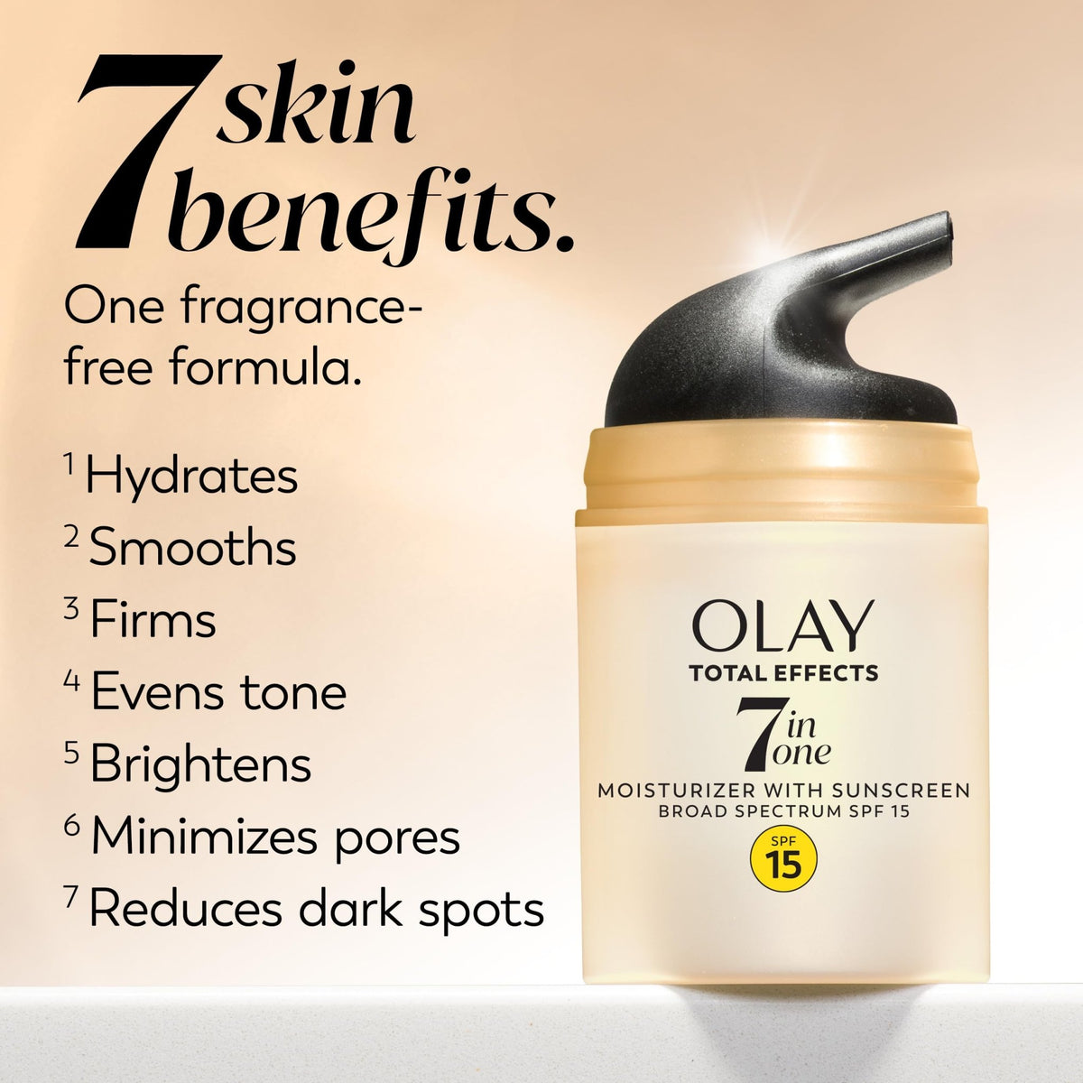 OLAY Total Effects 7-in-1 Anti-Aging Face Moisturizer with SPF 15, Fragrance-Free 1.7 oz - FENGGESTORE20