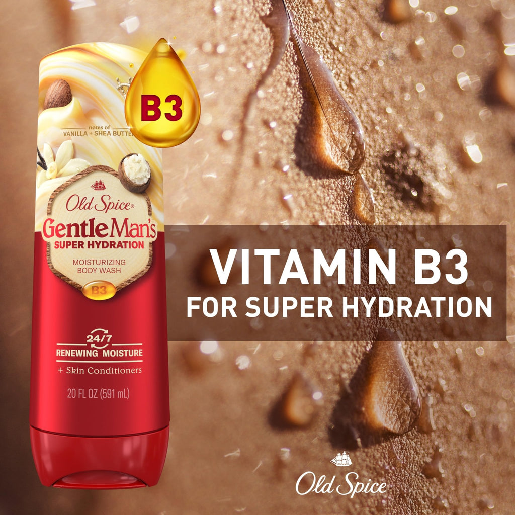 Old Spice Body Wash GentleMan’s Super Hydration for Men, 24/7 Renewing Moisture, Gentle on Skin with Skin Conditioners - FENGGESTORE20