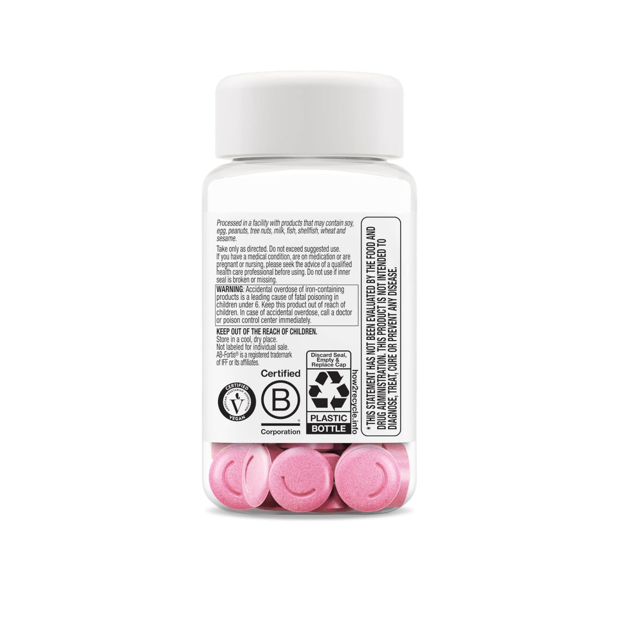 OLLY Delightful Iron Chewable Tablet, Iron Supplement from AB Fortis, Fruit Punch Flavored, 30 or 20 Day Supply - 60 Count - FENGGESTORE20
