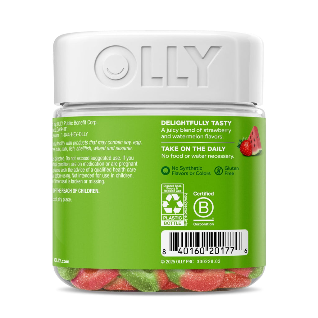 OLLY Fiber Gummy Rings, 5g Prebiotic Fiber, FOS (Fructo-oligosaccharides), Digestive Support, Berry Melon 50ct - FENGGESTORE20