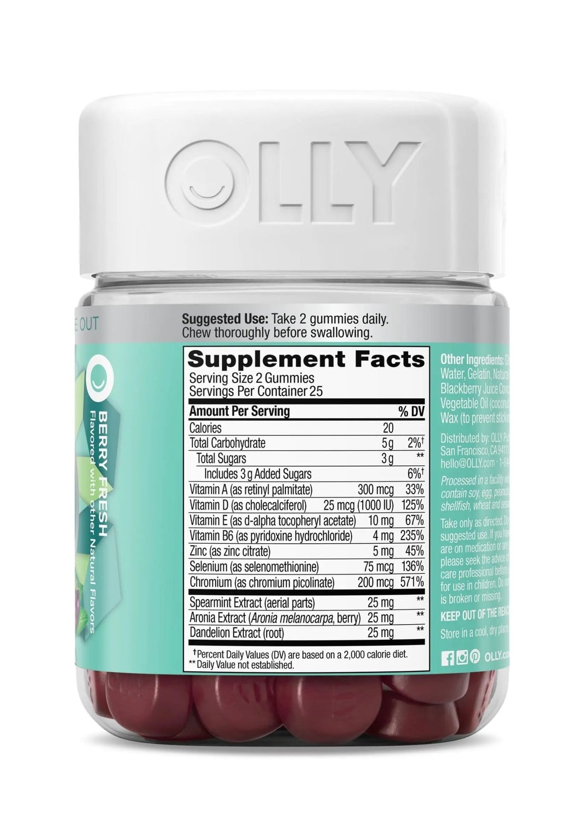 OLLY Flawless Complexion Gummy, Clear and Healthy Skin Support, Vitamins E, A, Zinc, Chewable Supplement, Berry - 50 Count (Pack of 1) - FENGGESTORE20