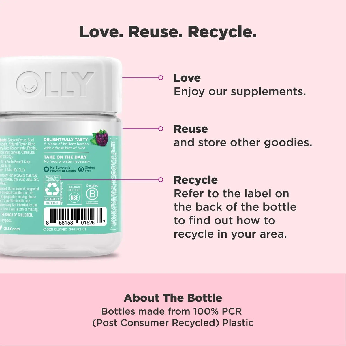 OLLY Flawless Complexion Gummy, Clear and Healthy Skin Support, Vitamins E, A, Zinc, Chewable Supplement, Berry - 50 Count (Pack of 1) - FENGGESTORE20