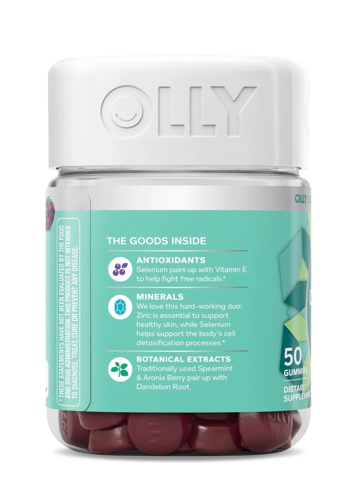 OLLY Flawless Complexion Gummy, Clear and Healthy Skin Support, Vitamins E, A, Zinc, Chewable Supplement, Berry - 50 Count (Pack of 1) - FENGGESTORE20