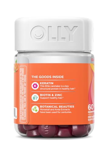OLLY Heavenly Hair Gummy, Supports Healthy Hair, Keratin, Biotin, AMLA, Chewable Supplement, 30 Day Supply - 60 Count - FENGGESTORE20