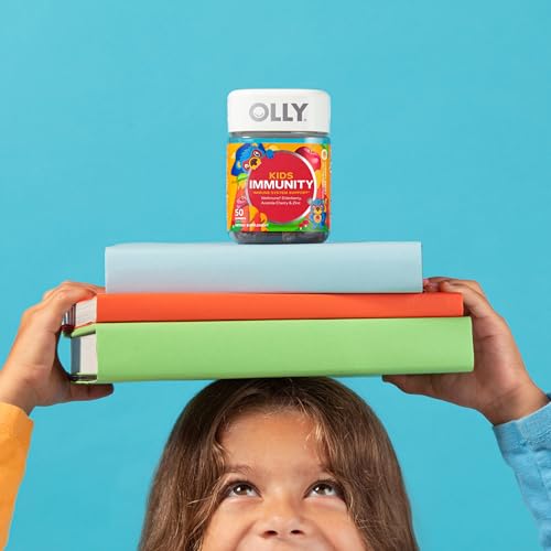 OLLY Kids Immunity Gummy, Immune Support, Wellmune, Elderberry, Vitamin C, Zinc, Chewable Supplement, Cherry - 50 Count - FENGGESTORE20