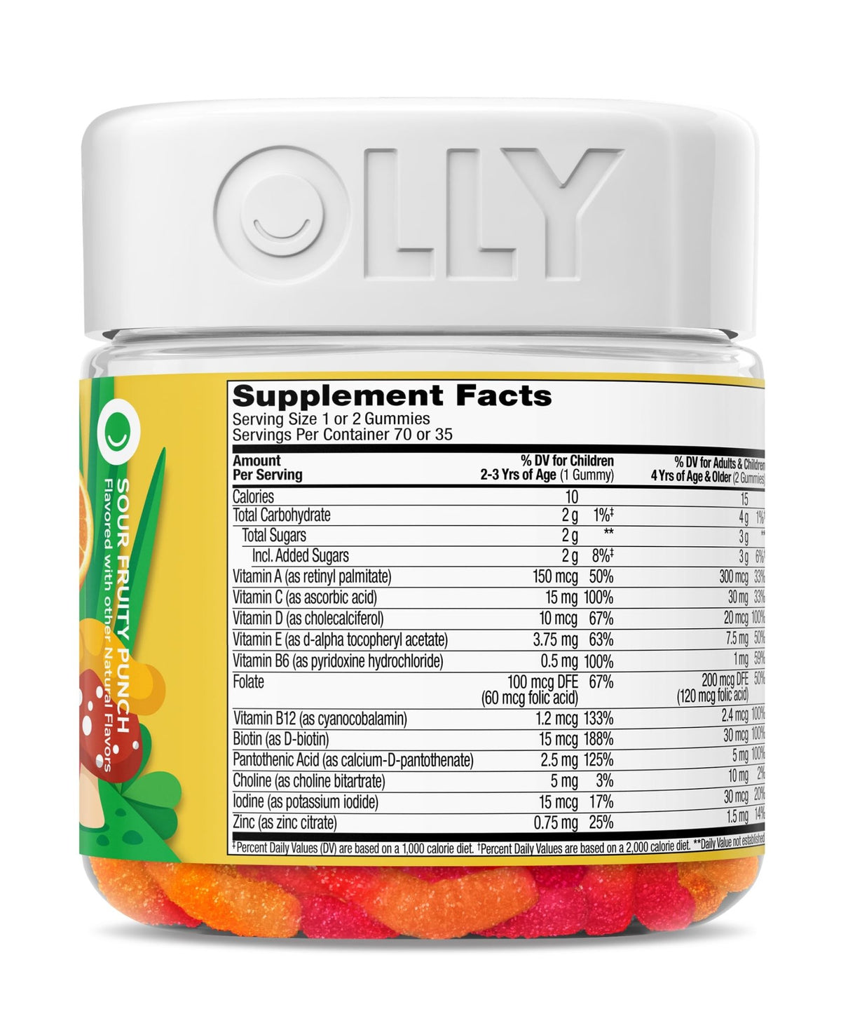 OLLY Kids Multivitamin Gummy Worms, Overall Health and Immune Support, Vitamins and Minerals A, C, D, E, Bs and Zinc, Chewable Supplement - FENGGESTORE20