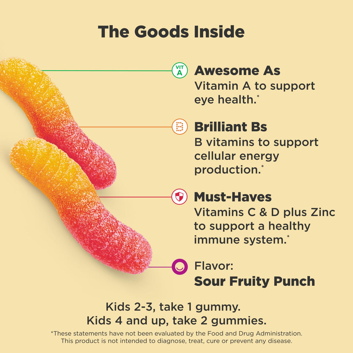 OLLY Kids Multivitamin Gummy Worms, Overall Health and Immune Support, Vitamins and Minerals A, C, D, E, Bs and Zinc, Chewable Supplement - FENGGESTORE20