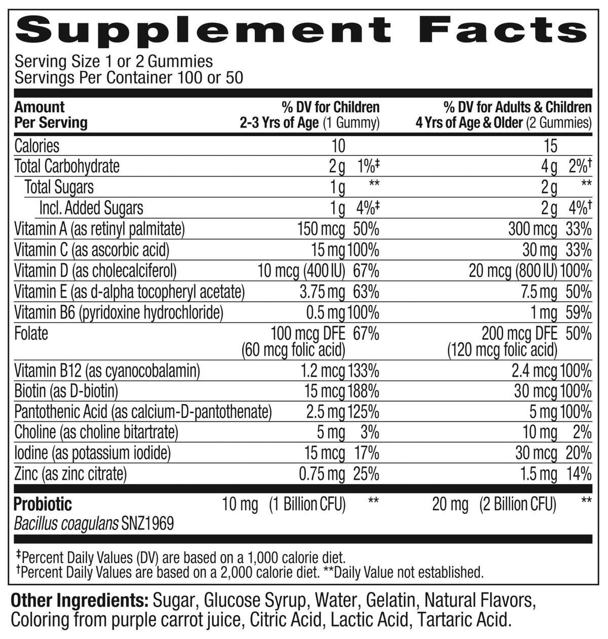 OLLY Kids Multivitamin & Probiotic Gummy, Digestive Support, Vitamins A, D, C, E, B, Zinc, Chewable Supplement, Berry Flavor, 50 day supply - 100 Count - FENGGESTORE20