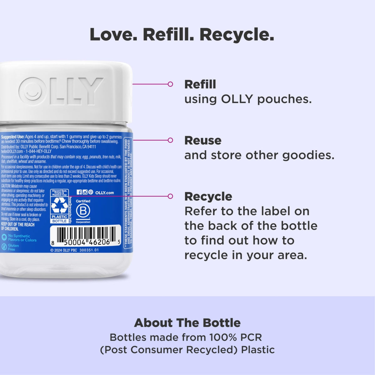 OLLY Kids Sleep Gummies, 0.5mg Melatonin, L Theanine, Chamomile, and Lemon Balm, Raspberry - 70 Count - FENGGESTORE20