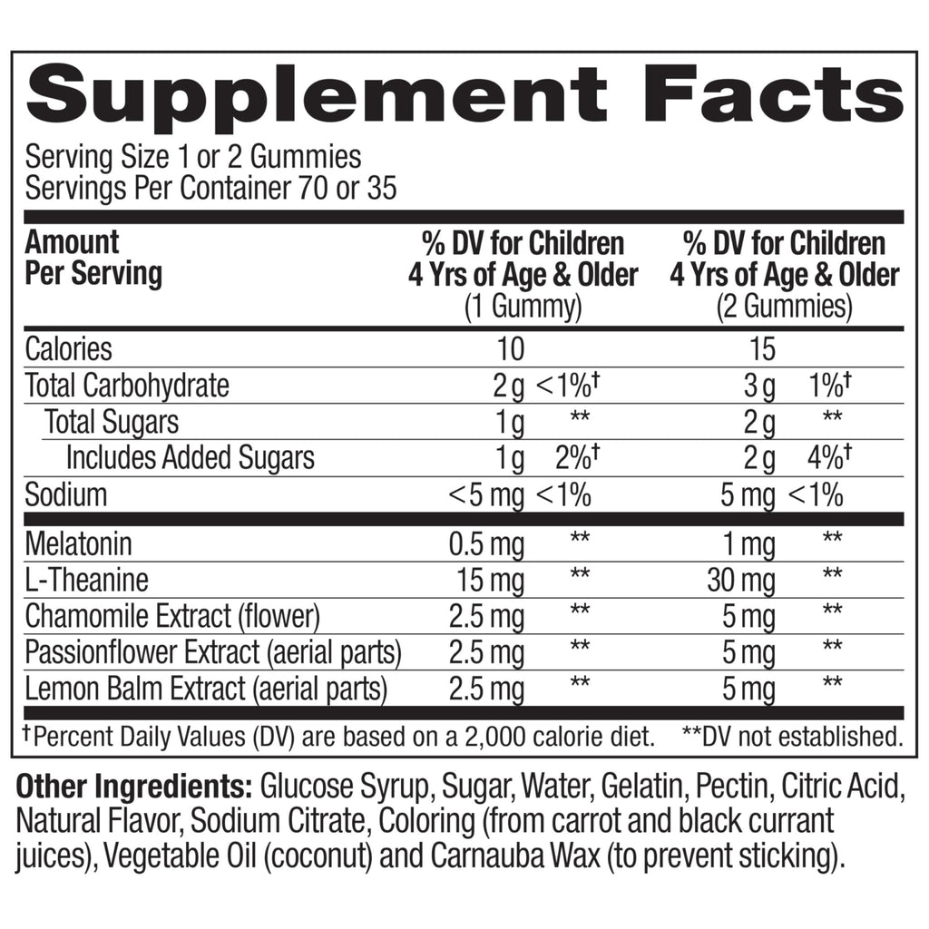 OLLY Kids Sleep Gummies, 0.5mg Melatonin, L Theanine, Chamomile, and Lemon Balm, Raspberry - 70 Count - FENGGESTORE20