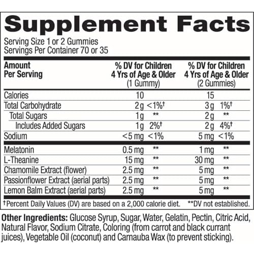 OLLY Kids Sleep Gummies, 0.5mg Melatonin, L Theanine, Chamomile, and Lemon Balm, Raspberry - 70 Count - FENGGESTORE20
