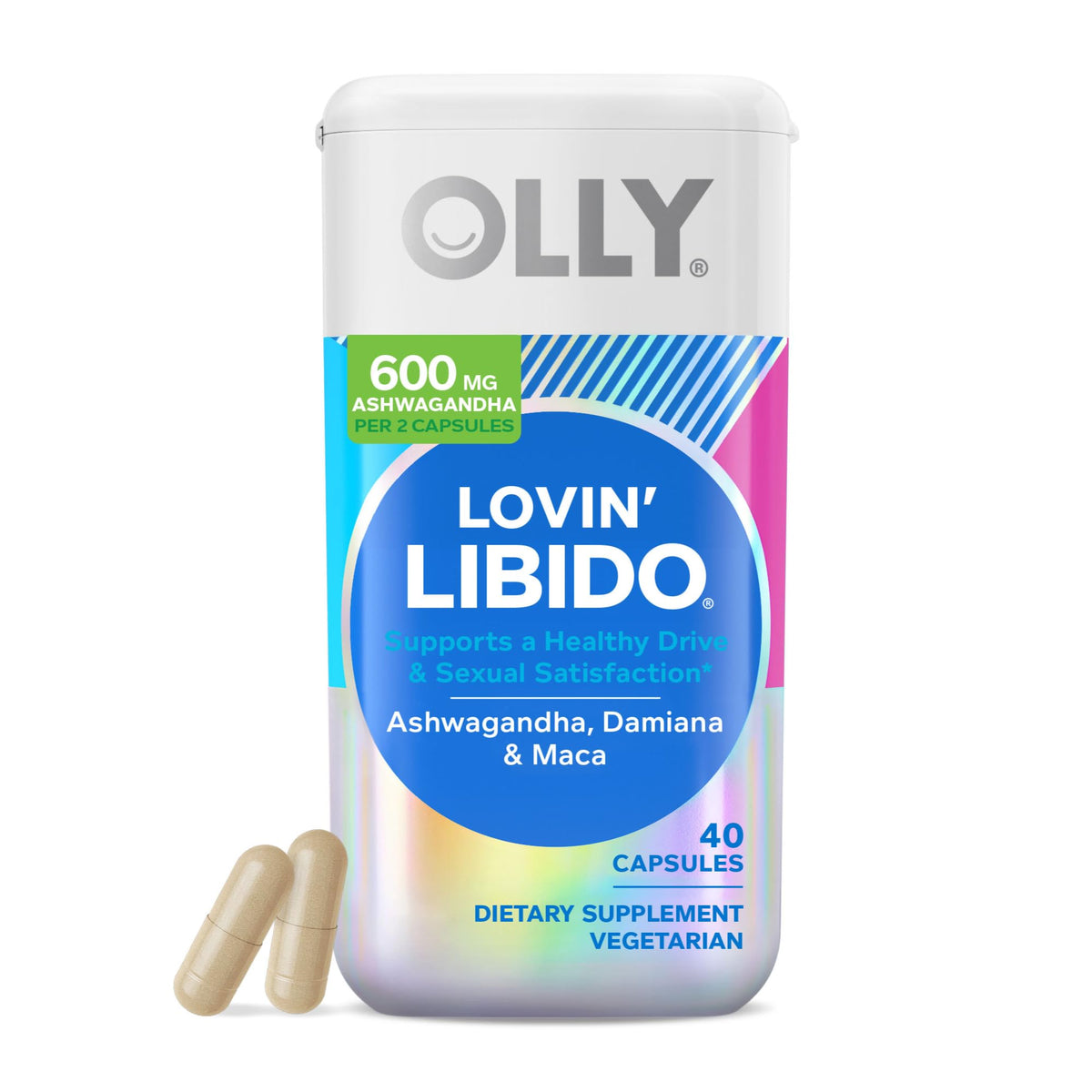 OLLY Lovin Libido Capsules, Boost Desire With Ashwagandha, Maca & Damiana, Vegetarian, Supplement for Women, 20 Day Supply - 40 Count - FENGGESTORE20