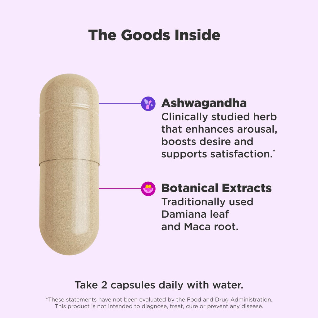OLLY Lovin Libido Capsules, Boost Desire With Ashwagandha, Maca & Damiana, Vegetarian, Supplement for Women, 20 Day Supply - 40 Count - FENGGESTORE20