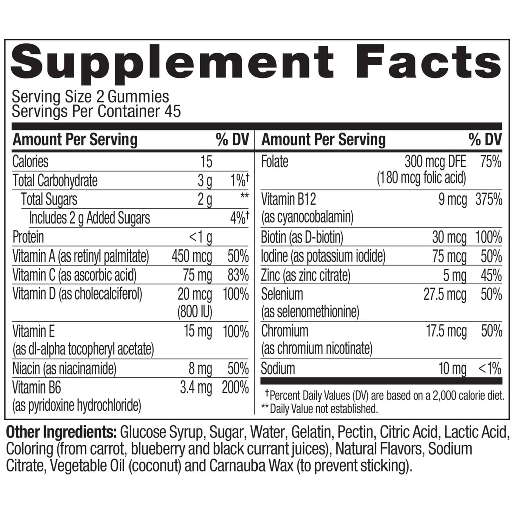 OLLY Men's Multivitamin Gummy, Vitamins A, C, D, E, B, Zinc, Blackberry Flavor, 45 Day Supply - 90 Count - FENGGESTORE20