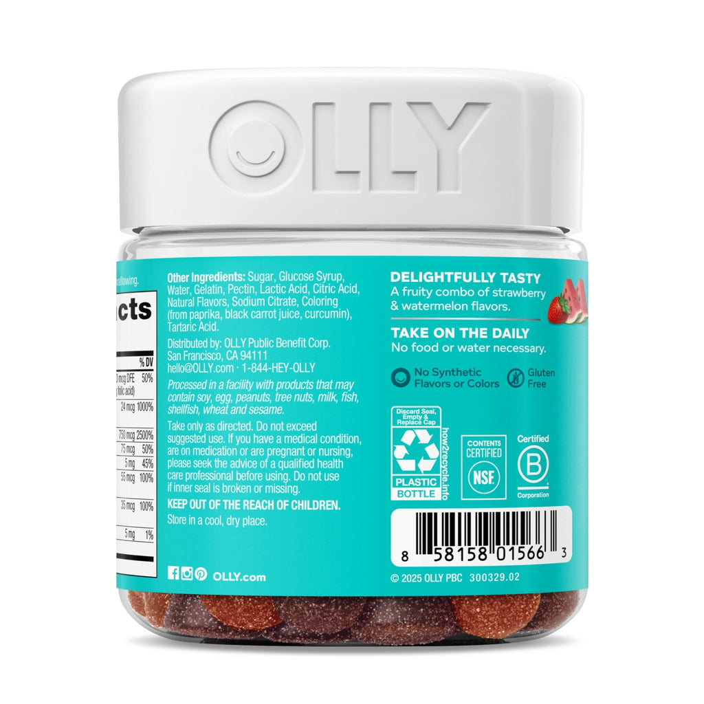 Olly Teen Girl Multi Gummy, Healthy Skin and Immune Support, 15 Essential Vitamins, Biotin, Zinc, Calcium, Chewable Multivitamin - FENGGESTORE20