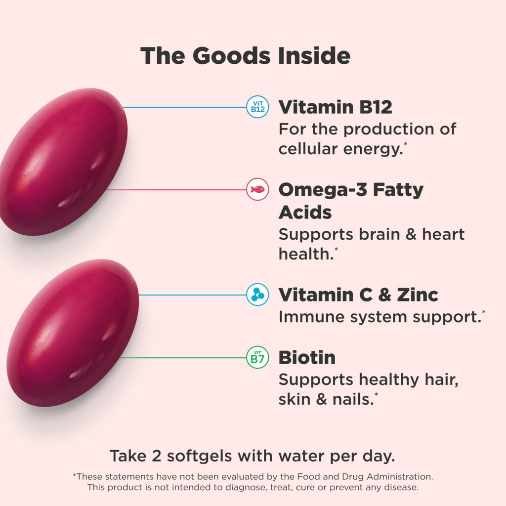 OLLY Ultra Women's Multi Softgels, Overall Health and Immune Support, Omega-3s, Iron, Vitamins A, D, C, E, B12, Daily Multivitamin, 30 Day Supply - 60 Count - FENGGESTORE20