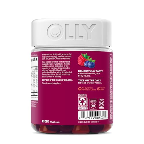 OLLY Women's Daily Multivitamin Gummy, Vitamins A, D, C, E, Biotin, Folic Acid, Adult Chewable Vitamin - FENGGESTORE20