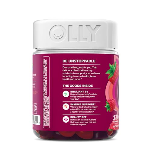 OLLY Women's Daily Multivitamin Gummy, Vitamins A, D, C, E, Biotin, Folic Acid, Adult Chewable Vitamin - FENGGESTORE20