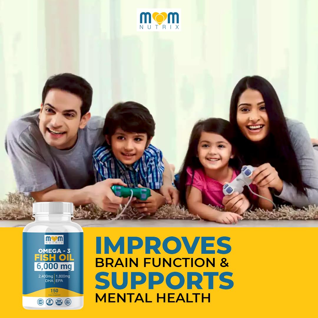 Omega 3 Fish Oil with Maximum EPA DHA - Supports Brain, Liver, Heart & Immunity - Made in The USA - 150 Softgels - FENGGESTORE20