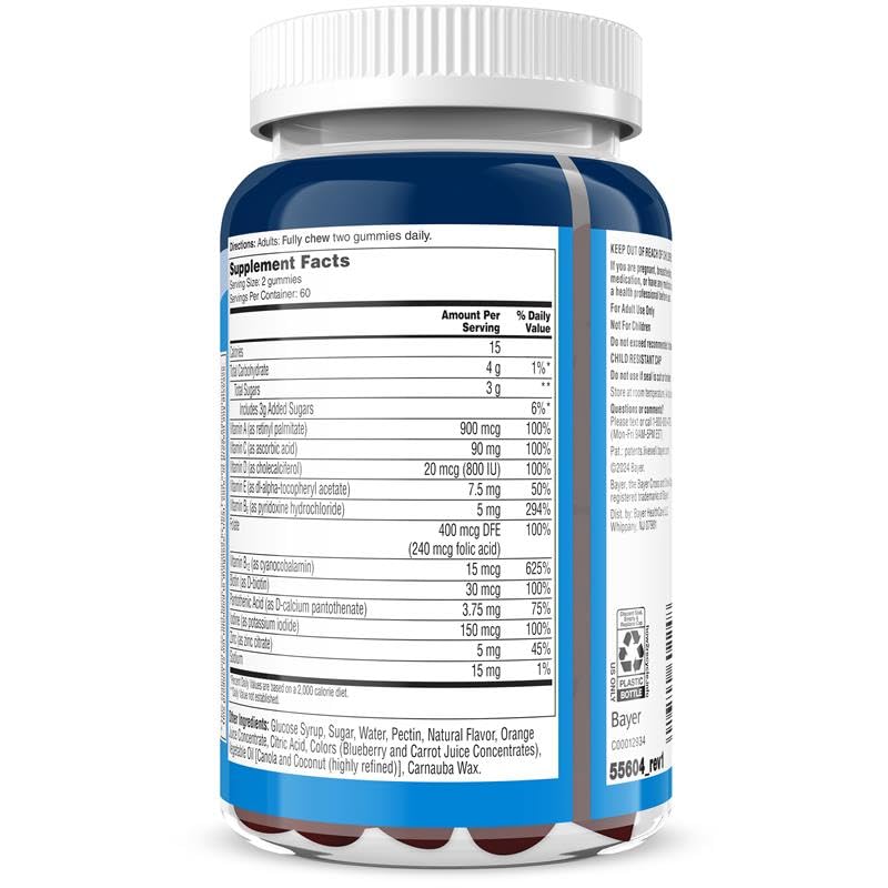 One A Day Men’s Daily Essentials Multivitamin Gummies, Multivitamin for Men, Bone Health, Zinc, Raspberry Natural Flavor, 120 Gummies - FENGGESTORE20