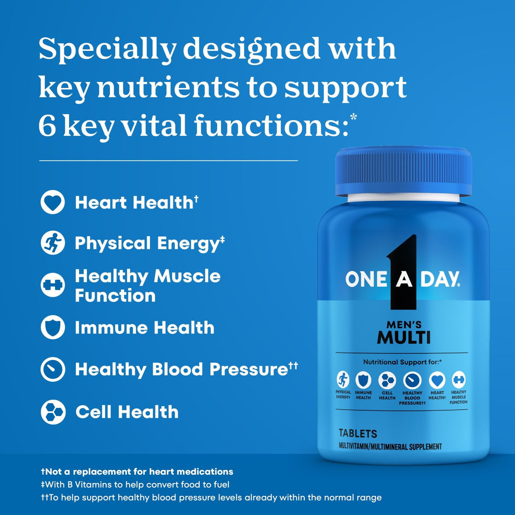 One A Day Multivitamin for Men - Daily Mens Multivitamins with Vitamin D, Zinc, Folic Acid, and B Vitamins, Physical Energy Support, 200 Count - FENGGESTORE20