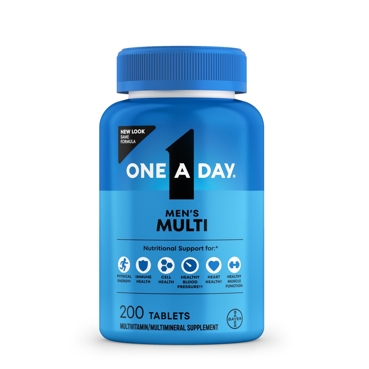 One A Day Multivitamin for Men - Daily Mens Multivitamins with Vitamin D, Zinc, Folic Acid, and B Vitamins, Physical Energy Support, 200 Count - FENGGESTORE20