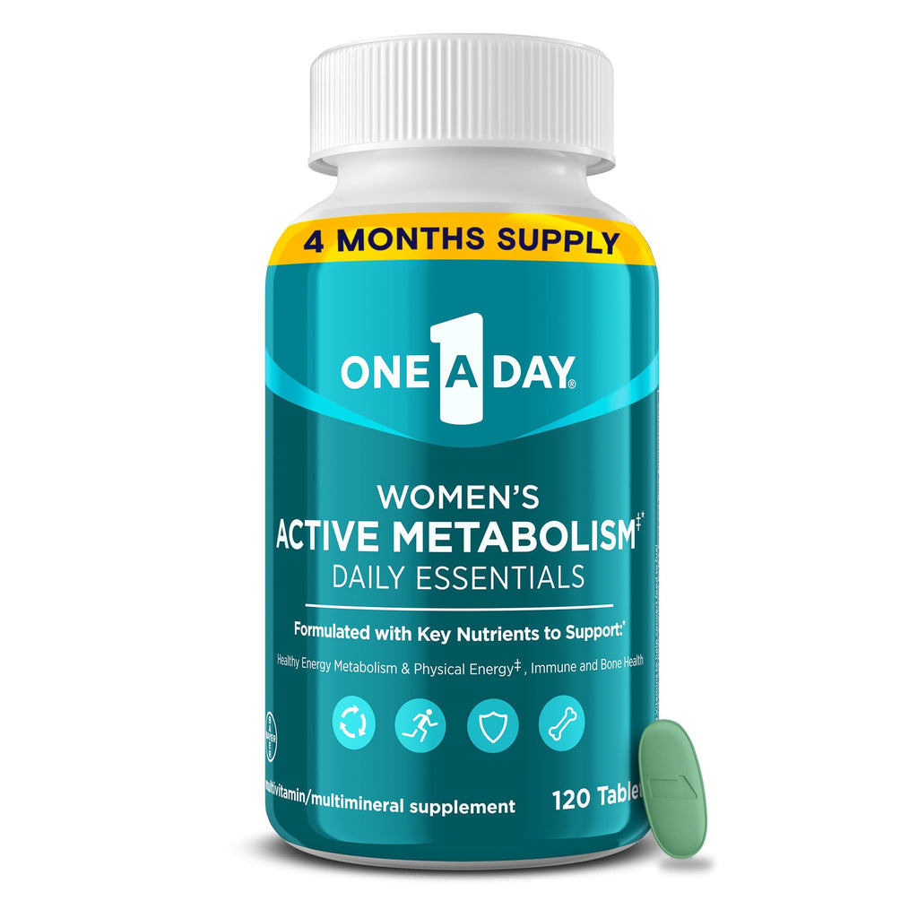 One A Day Women's Active Metabolism Daily Essential, Multivitamin for Women, Metabolism Support, Vitamins for Women with All 8 B-Vitamins - FENGGESTORE20
