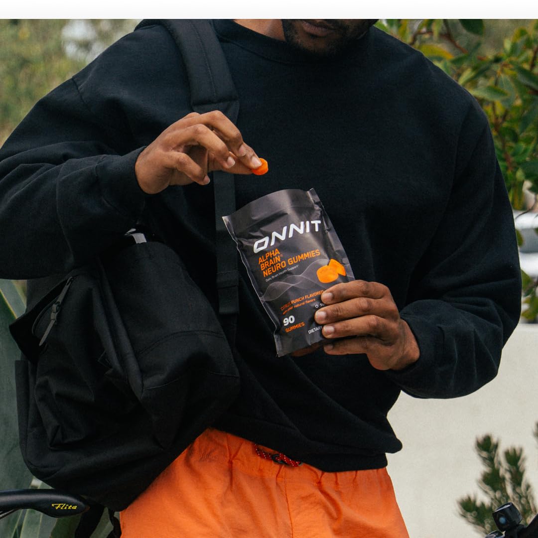 ONNIT Alpha Brain Neuro Focus Gummies, IGEN Non-GMO Tested Vegan Gummies with Omega-3s Lutein Zeaxanthin and Caffeine, Brain Eye and Focus Supplement - FENGGESTORE20