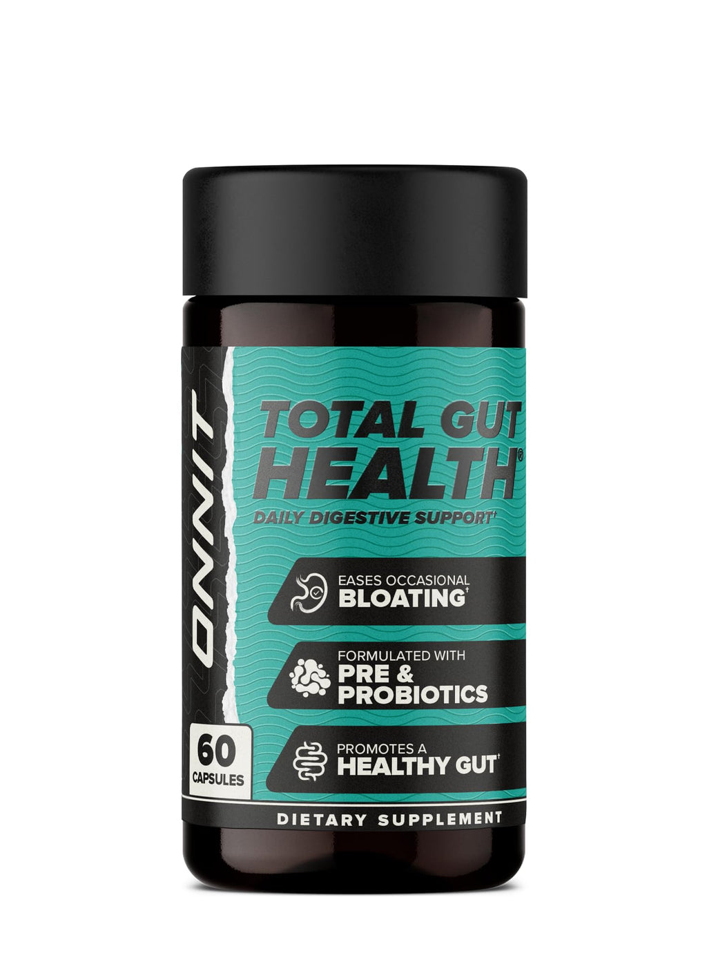 ONNIT Total Gut Health Daily Digestive Support, IGEN™ Non-GMO Tested Digestion Supplement for Women and Men with 7 Strains of Probiotics, - FENGGESTORE20