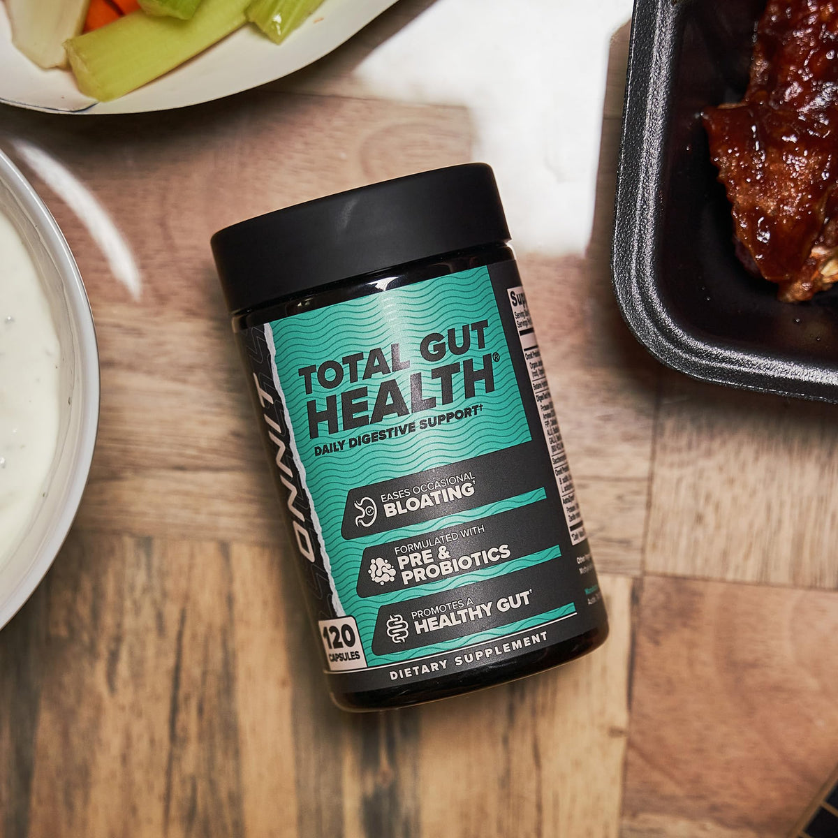 ONNIT Total Gut Health Daily Digestive Support, IGEN™ Non-GMO Tested Digestion Supplement for Women and Men with 7 Strains of Probiotics, - FENGGESTORE20