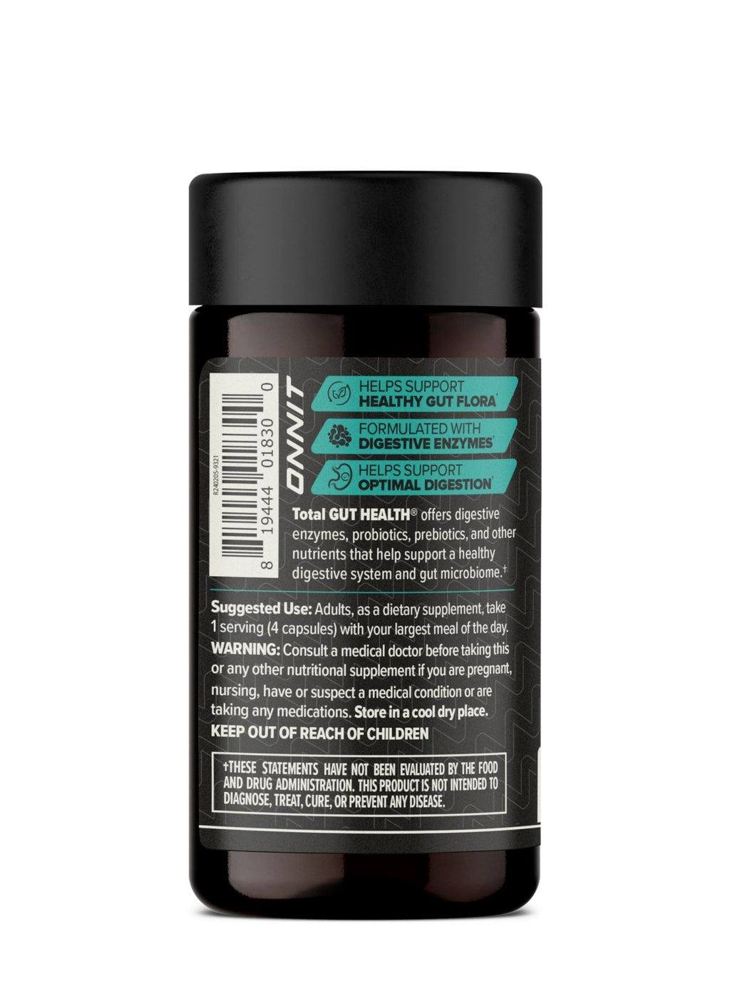 ONNIT Total Gut Health Daily Digestive Support, IGEN™ Non-GMO Tested Digestion Supplement for Women and Men with 7 Strains of Probiotics, - FENGGESTORE20