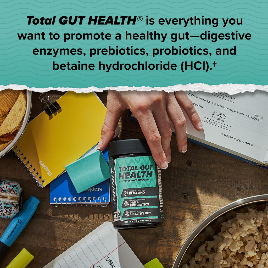 ONNIT Total Gut Health Daily Digestive Support, IGEN™ Non-GMO Tested Digestion Supplement for Women and Men with 7 Strains of Probiotics, - FENGGESTORE20