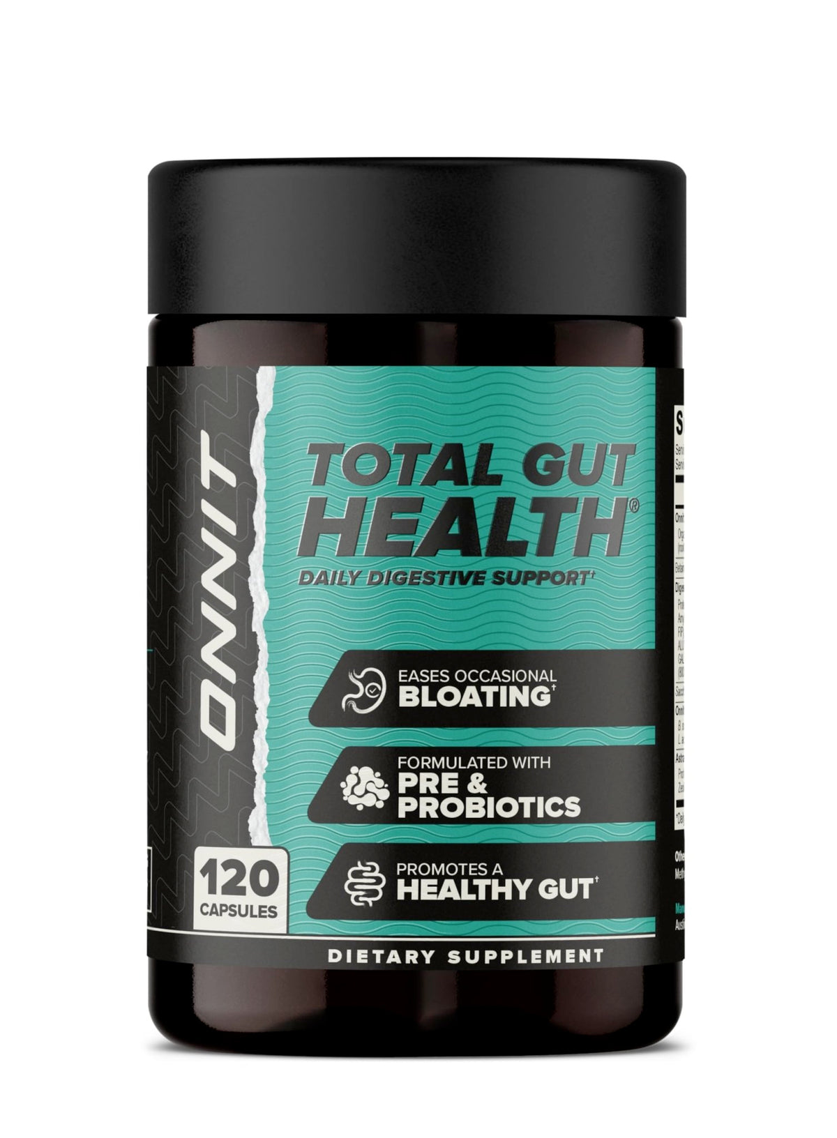 ONNIT Total Gut Health Daily Digestive Support, IGEN Non-GMO Tested Digestion Supplement for Women and Men with 7 Strains of Probiotics, Prebiotics, - FENGGESTORE20