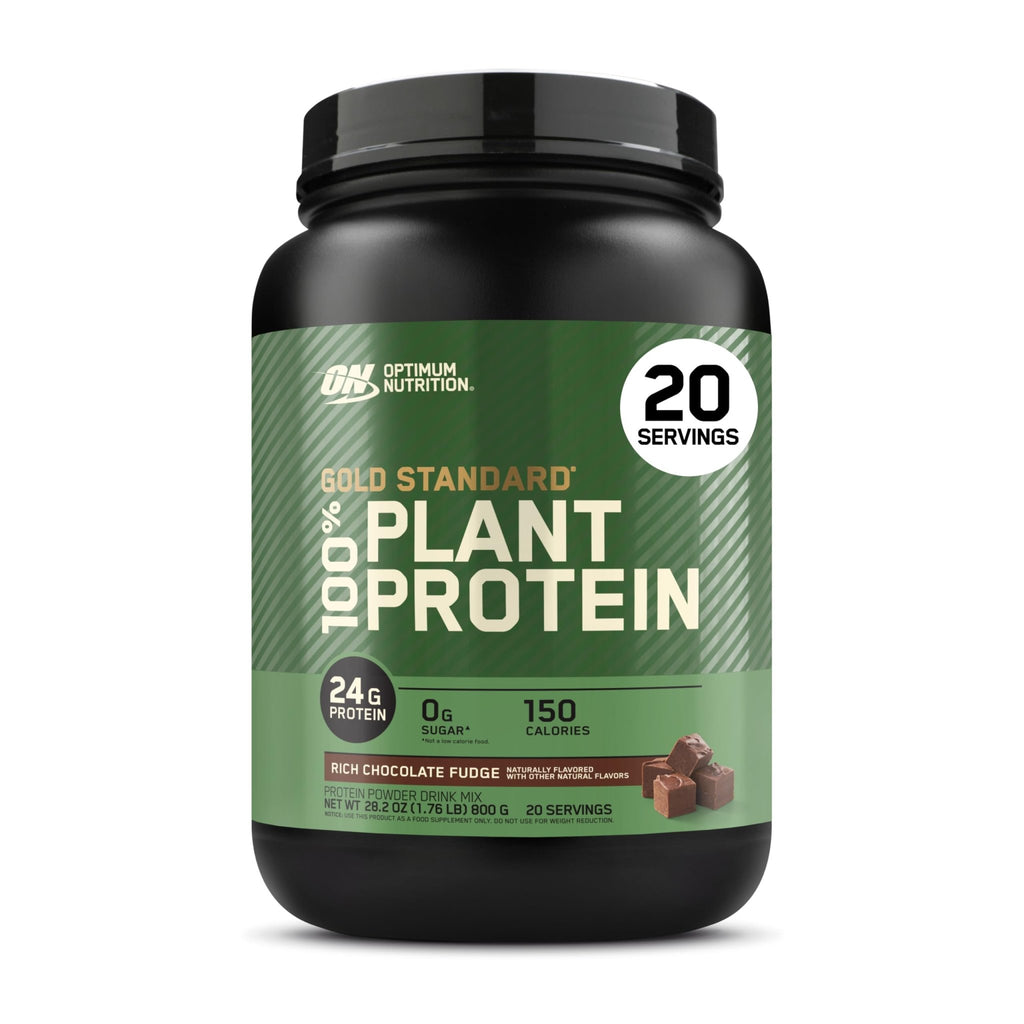 Optimum Nutrition Gold Standard 100% Plant Based Protein Powder, Gluten Free, Vegan Protein for Muscle Support and Recovery with Amino Acids - Rich Chocolate Fudge, 20 Servings (Packaging May Vary) - FENGGESTORE20
