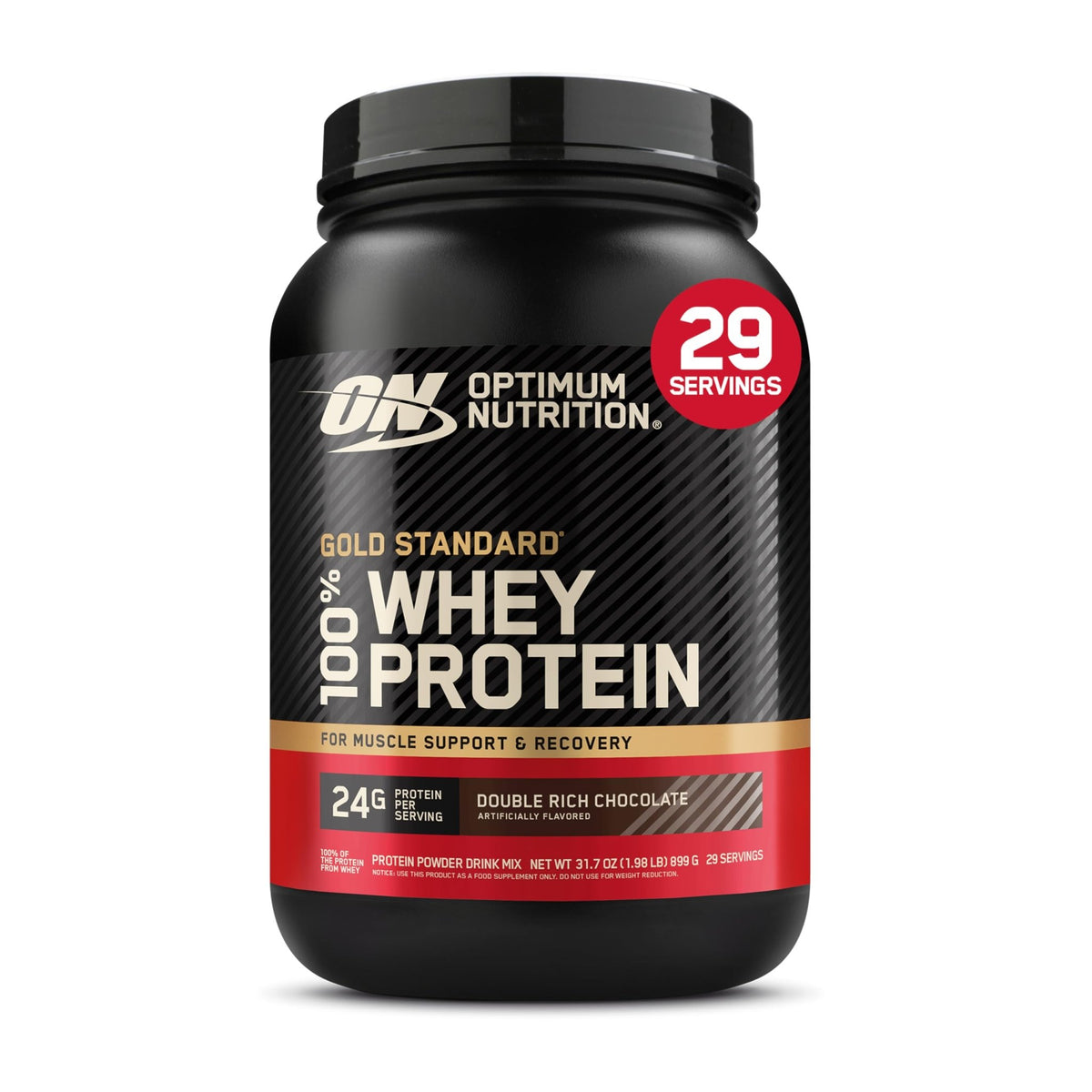 Optimum Nutrition Gold Standard 100% Whey Protein Powder, Double Rich Chocolate 1.98 Pound (Packaging May Vary) - FENGGESTORE20