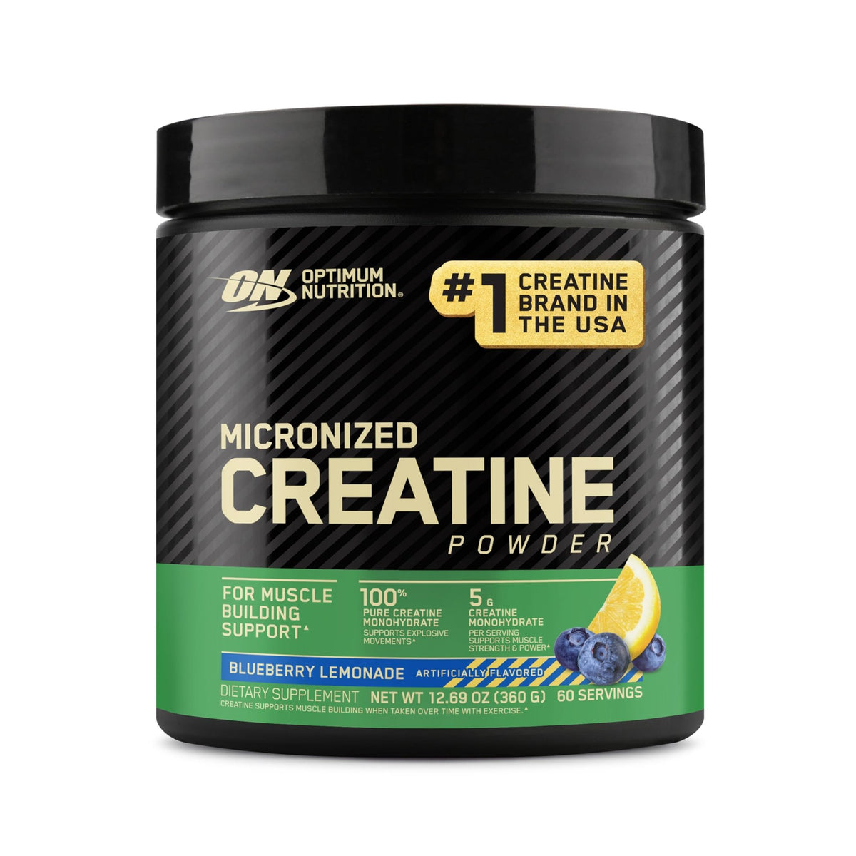 Optimum Nutrition Micronized Creatine Monohydrate Powder, Blueberry Lemonade Creatine, 60 Servings, 360 Grams (Packaging May Vary) - FENGGESTORE20