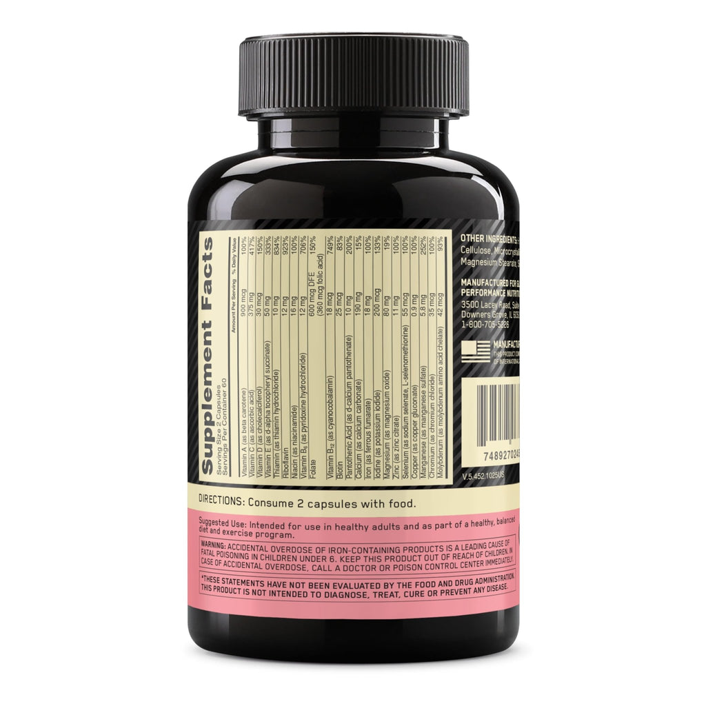 Optimum Nutrition Opti-Women, Vitamin C, Zinc and Vitamin D for Immune Support Womens Daily Multivitamin Supplement with Iron, Capsules, 120 Count - FENGGESTORE20
