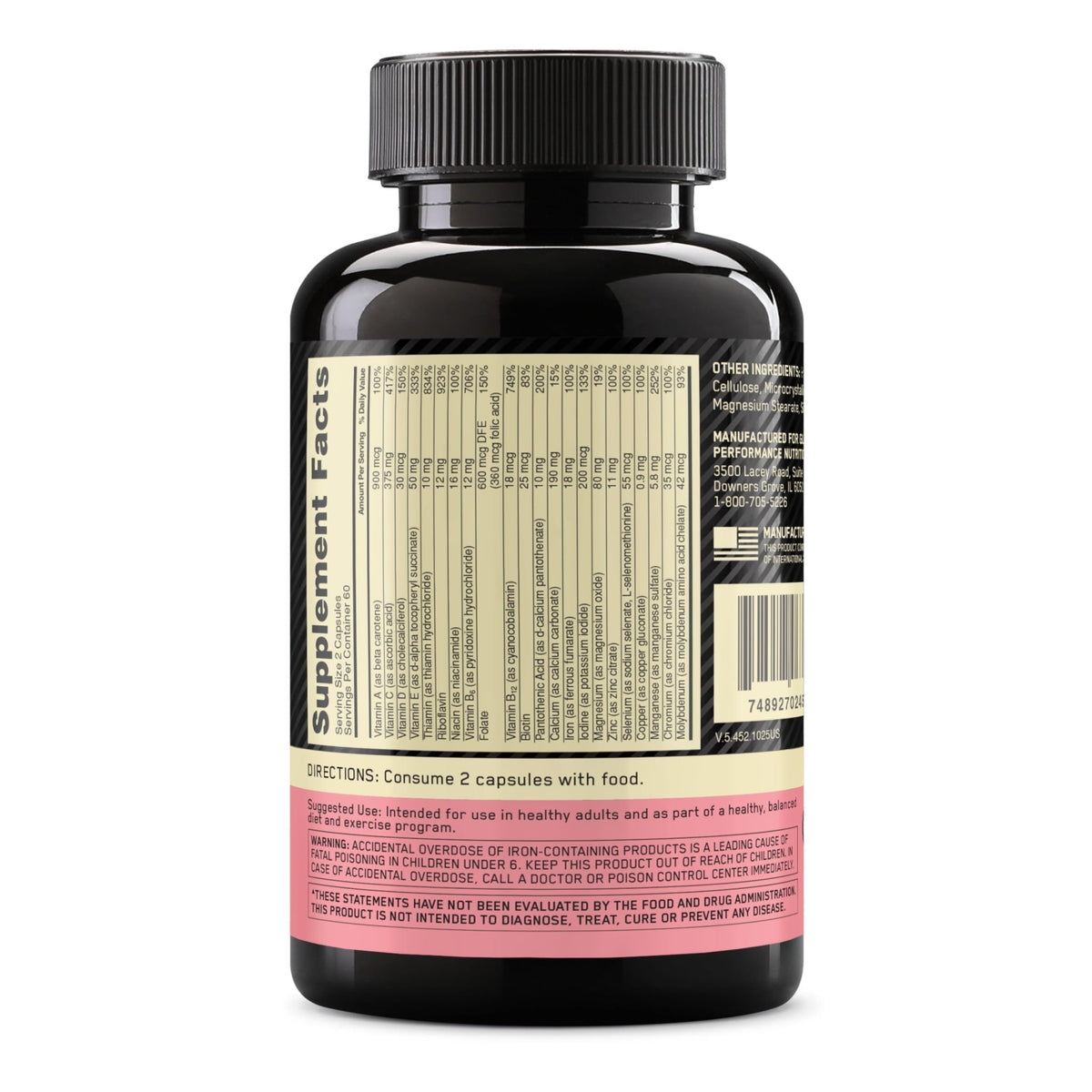 Optimum Nutrition Opti-Women, Vitamin C, Zinc and Vitamin D for Immune Support Womens Daily Multivitamin Supplement with Iron, Capsules, 120 Count - FENGGESTORE20