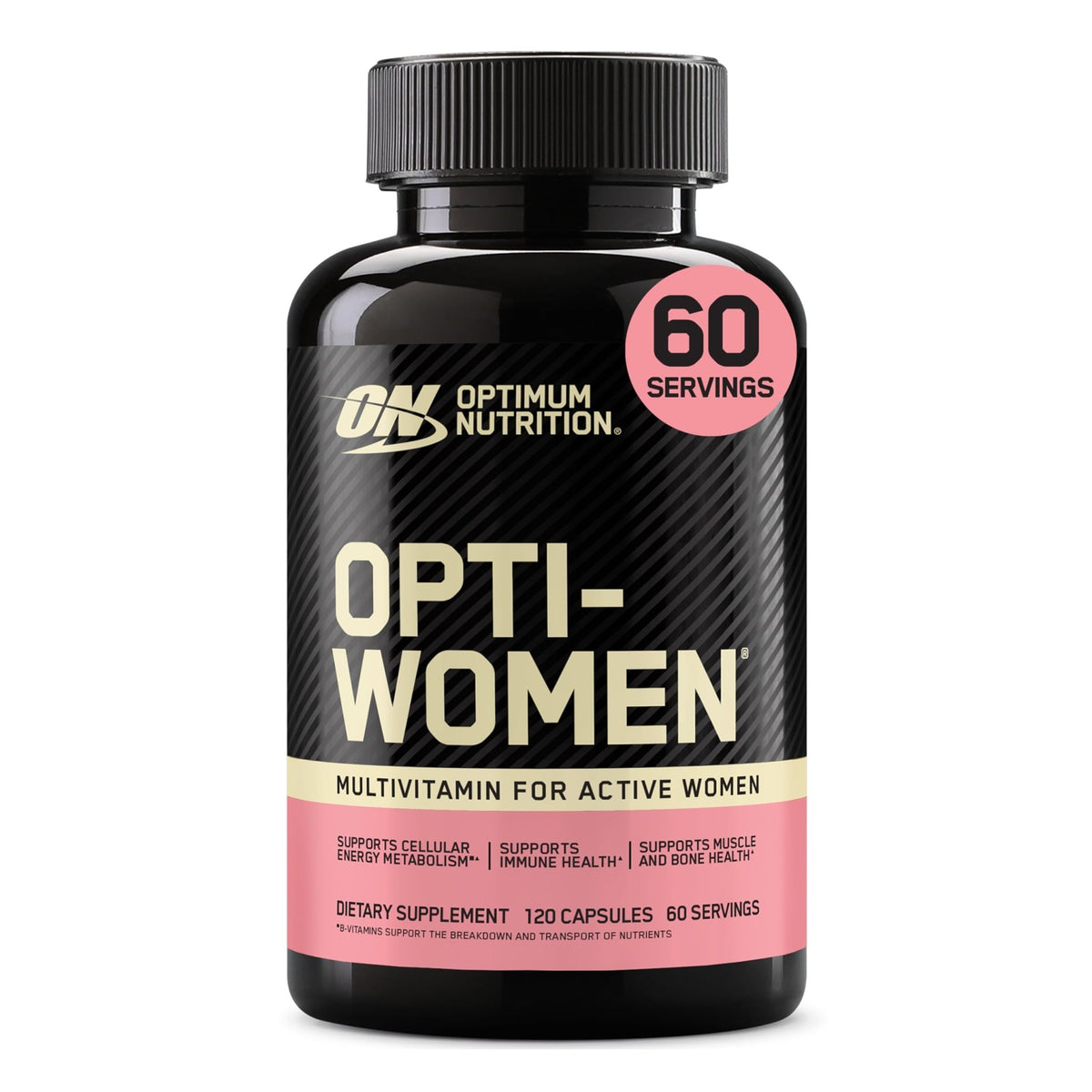 Optimum Nutrition Opti-Women, Vitamin C, Zinc and Vitamin D for Immune Support Womens Daily Multivitamin Supplement with Iron, Capsules, 120 Count - FENGGESTORE20